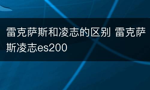 雷克萨斯和凌志的区别 雷克萨斯凌志es200