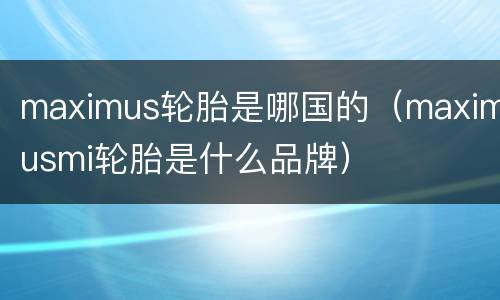 maximus轮胎是哪国的（maximusmi轮胎是什么品牌）