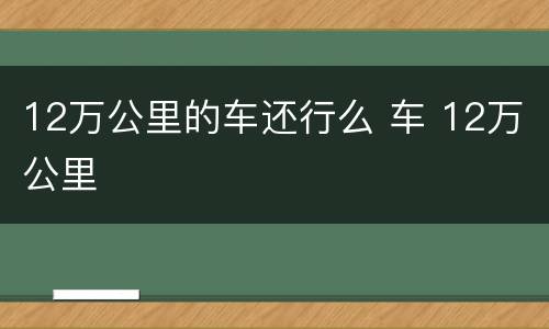 12万公里的车还行么 车 12万公里