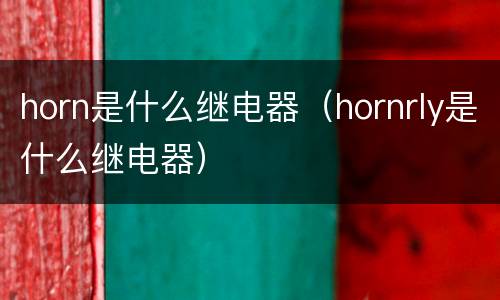 horn是什么继电器（hornrly是什么继电器）