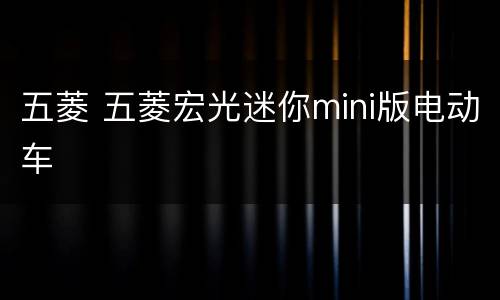 五菱 五菱宏光迷你mini版电动车