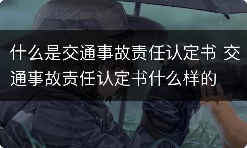 什么是交通事故责任认定书 交通事故责任认定书什么样的