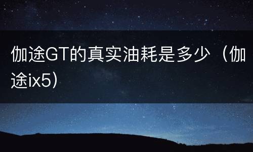 伽途GT的真实油耗是多少（伽途ix5）