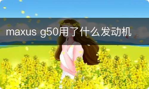 maxus g50用了什么发动机