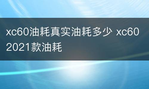 xc60油耗真实油耗多少 xc60 2021款油耗