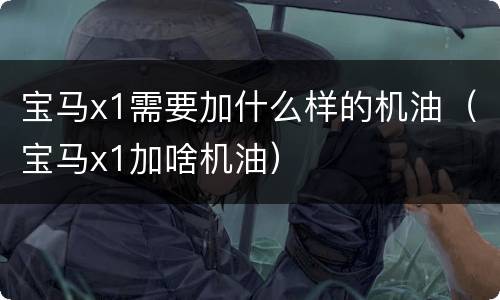 宝马x1需要加什么样的机油（宝马x1加啥机油）