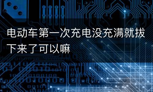 电动车第一次充电没充满就拔下来了可以嘛