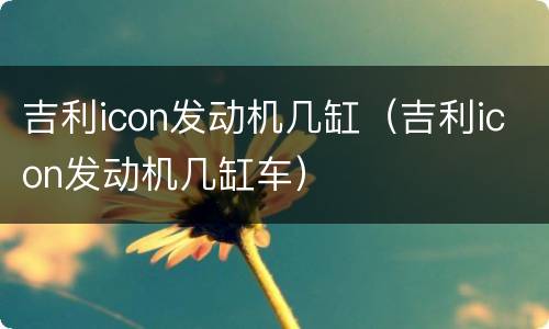 吉利icon发动机几缸（吉利icon发动机几缸车）