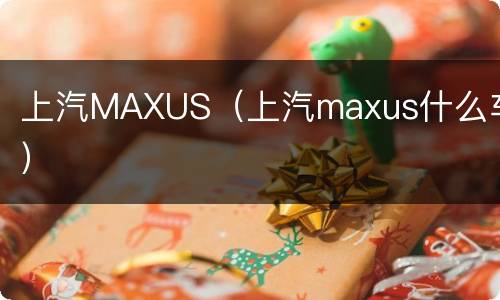 上汽MAXUS（上汽maxus什么车）