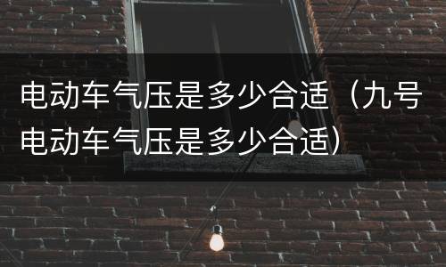 电动车气压是多少合适（九号电动车气压是多少合适）