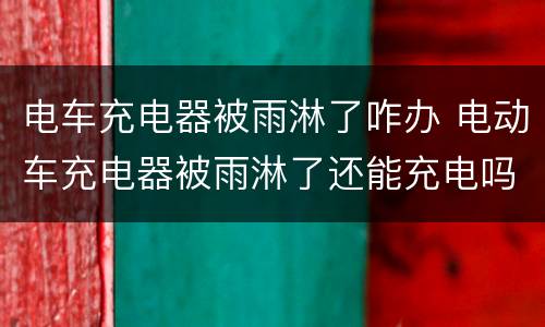 电车充电器被雨淋了咋办 电动车充电器被雨淋了还能充电吗