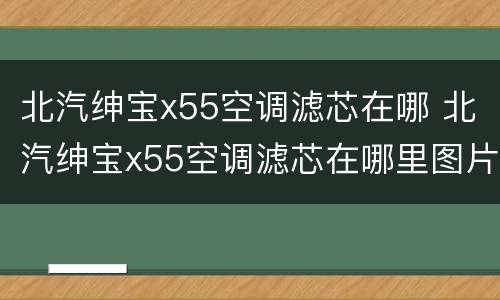 北汽绅宝x55空调滤芯在哪 北汽绅宝x55空调滤芯在哪里图片