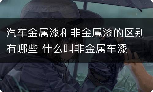 汽车金属漆和非金属漆的区别有哪些 什么叫非金属车漆