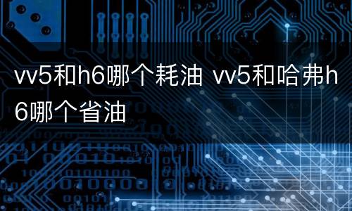 vv5和h6哪个耗油 vv5和哈弗h6哪个省油