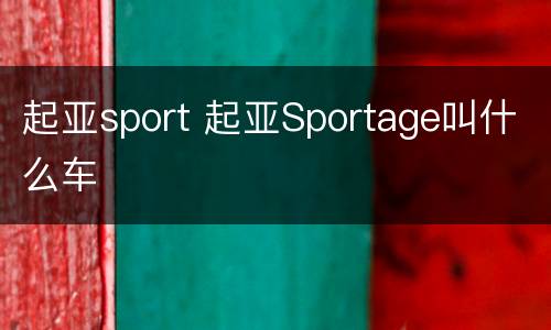 起亚sport 起亚Sportage叫什么车