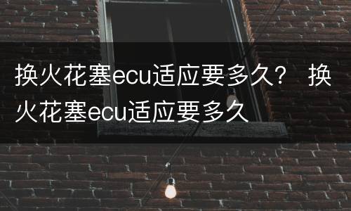 换火花塞ecu适应要多久？ 换火花塞ecu适应要多久