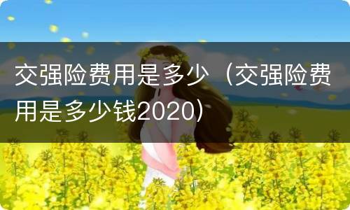 交强险费用是多少（交强险费用是多少钱2020）