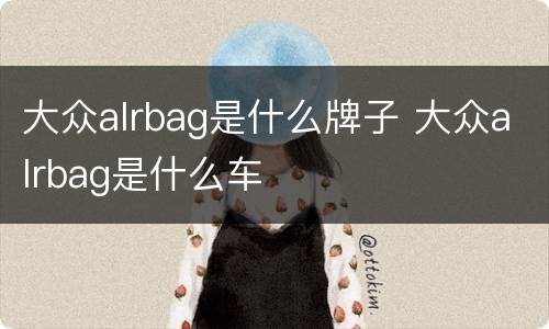 大众alrbag是什么牌子 大众alrbag是什么车