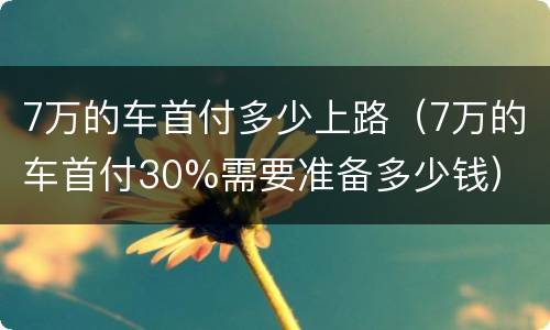 7万的车首付多少上路（7万的车首付30%需要准备多少钱）