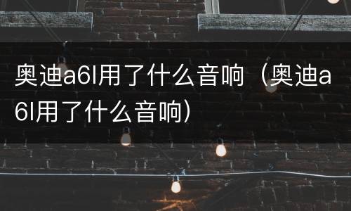 奥迪a6l用了什么音响（奥迪a6l用了什么音响）