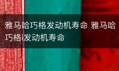 雅马哈巧格发动机寿命 雅马哈巧格i发动机寿命