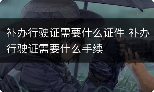 补办行驶证需要什么证件 补办行驶证需要什么手续