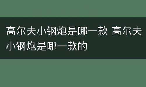 高尔夫小钢炮是哪一款 高尔夫小钢炮是哪一款的