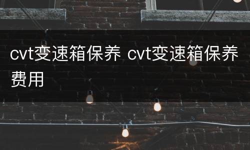 cvt变速箱保养 cvt变速箱保养费用