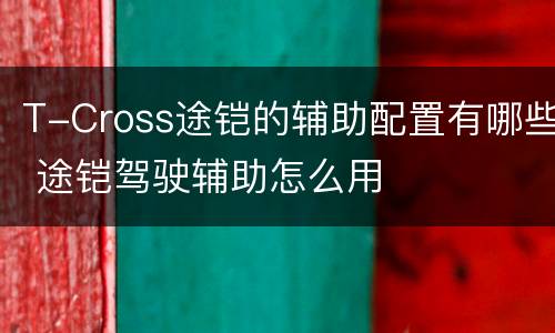 T-Cross途铠的辅助配置有哪些 途铠驾驶辅助怎么用