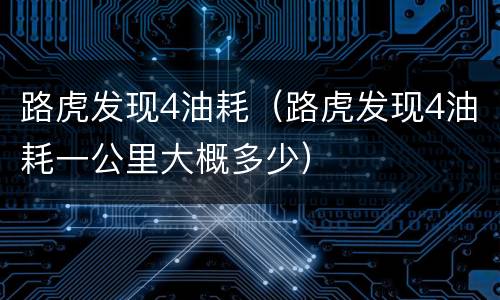 路虎发现4油耗（路虎发现4油耗一公里大概多少）