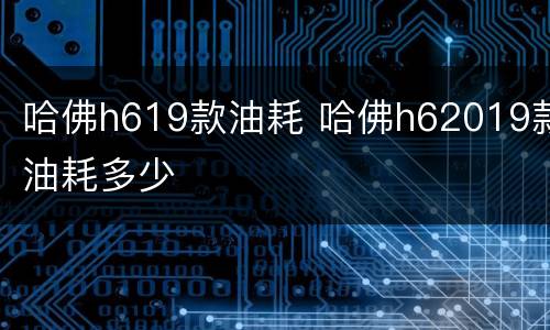 哈佛h619款油耗 哈佛h62019款油耗多少