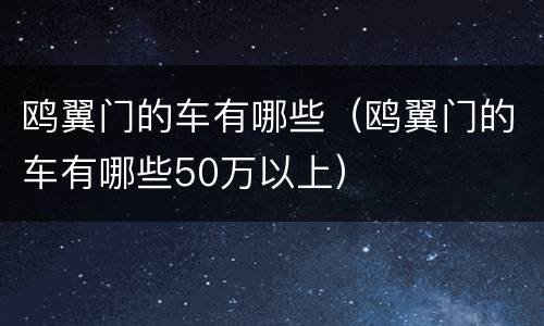 鸥翼门的车有哪些（鸥翼门的车有哪些50万以上）