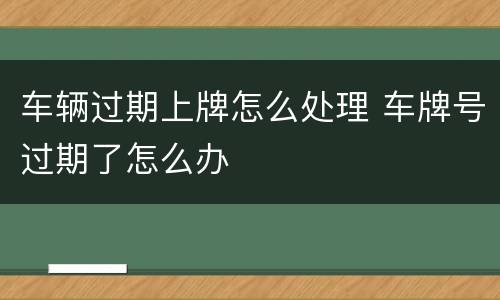 车辆过期上牌怎么处理 车牌号过期了怎么办