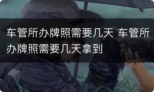 车管所办牌照需要几天 车管所办牌照需要几天拿到