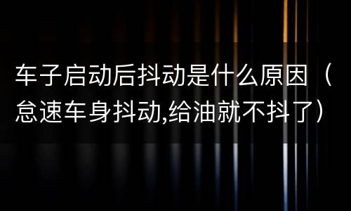 车子启动后抖动是什么原因（怠速车身抖动,给油就不抖了）