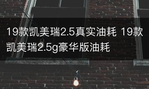 19款凯美瑞2.5真实油耗 19款凯美瑞2.5g豪华版油耗