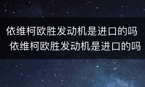 依维柯欧胜发动机是进口的吗 依维柯欧胜发动机是进口的吗多少钱