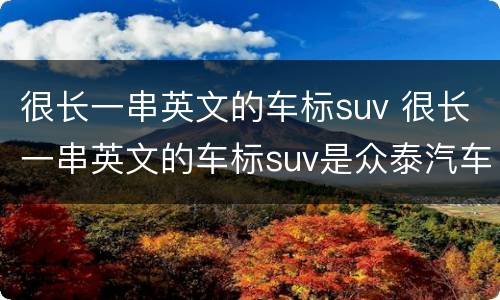 很长一串英文的车标suv 很长一串英文的车标suv是众泰汽车价格