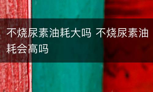 不烧尿素油耗大吗 不烧尿素油耗会高吗