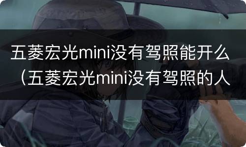 五菱宏光mini没有驾照能开么（五菱宏光mini没有驾照的人能开吗）