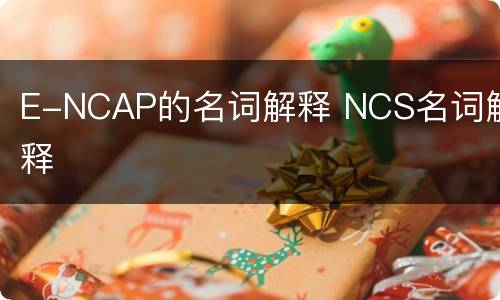 E-NCAP的名词解释 NCS名词解释