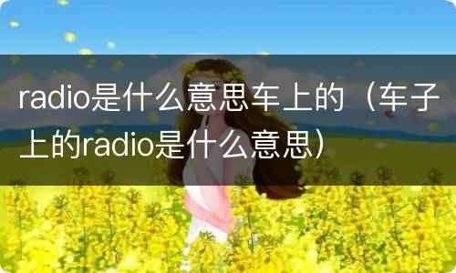 radio是什么意思车上的（车子上的radio是什么意思）