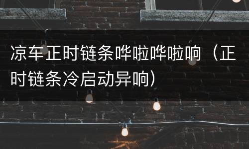 凉车正时链条哗啦哗啦响（正时链条冷启动异响）