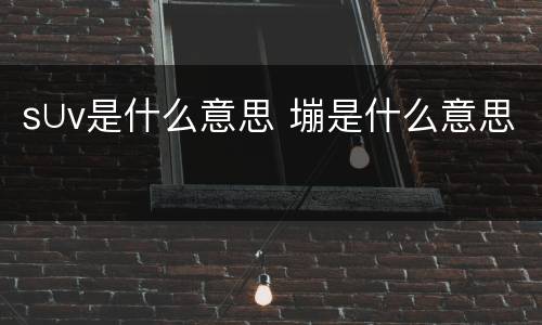 s∪v是什么意思 塴是什么意思