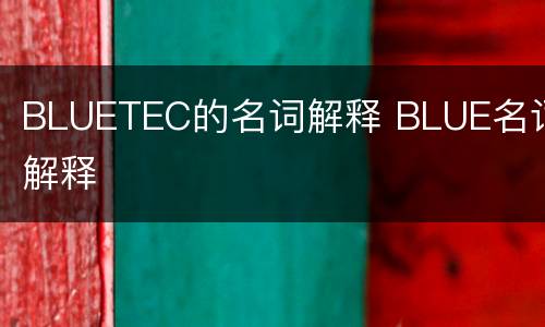 BLUETEC的名词解释 BLUE名词解释