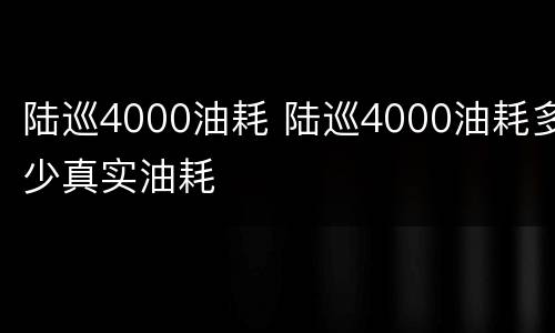 陆巡4000油耗 陆巡4000油耗多少真实油耗