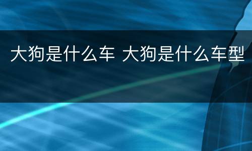 大狗是什么车 大狗是什么车型