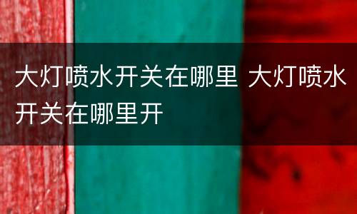 大灯喷水开关在哪里 大灯喷水开关在哪里开