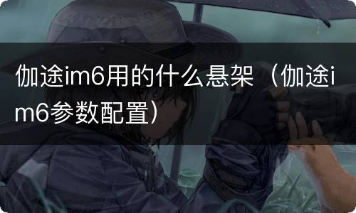 伽途im6用的什么悬架（伽途im6参数配置）