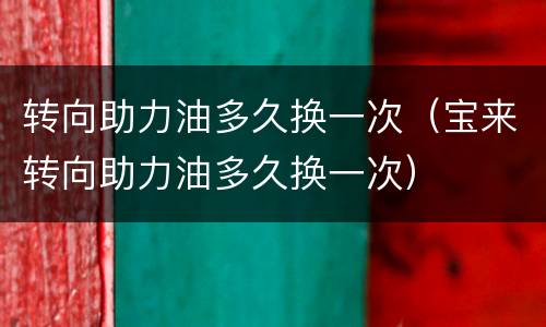 转向助力油多久换一次（宝来转向助力油多久换一次）